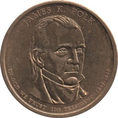 United States | 1 Dollar Coin | James K. Polk | Statue of Liberty | 2009 - Image 1 of 2