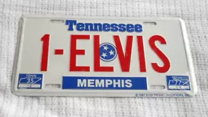 Placa de licencia de colección 1987 Elvis Presley Memphis Tennessee - Imagen 1 de 2