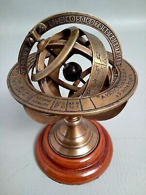 Brass Tabletop Armillary Nautical Sphere Globes Antique Handmade Maritime Gift • 40.61$