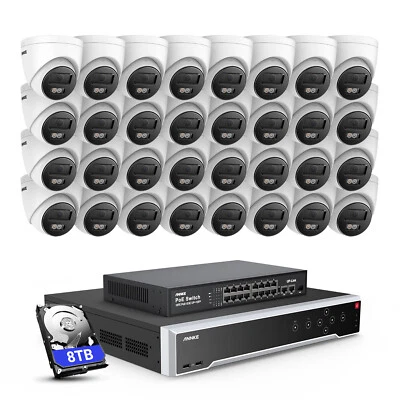 ANNKE 32CH 12MP NVR 4K POE Security IP Camera System Color Night Audio Recording - Image 1 of 4