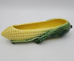 Vintage Ceramic Corn Husk/ Corn on Cob Planter Farm Country 9" Long - Picture 1 of 12