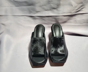 Wal & Pai Mujer Zapatos Sandalias Cuero Ocultar Negro Puntera Cuadrada Ocultar EU 37 US 6-6.5 - Imagen 1 de 8