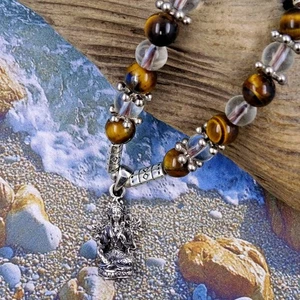 Green Tara Buddhist Pendant Beaded Necklace 925 Silver Mother of all Buddhas - Picture 1 of 6