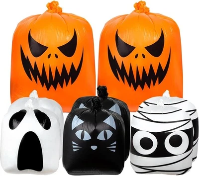 Bolsas de césped con hojas de Halloween - Bolsa de calabaza gigante 8 piezas surtido, color Foto 1 de 4