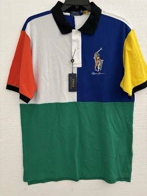 POLO Ralph Lauren Big & Tall Colorblock Mesh Polo Shirt Big Pong 4XLT NWT $148 - Image 1 of 4