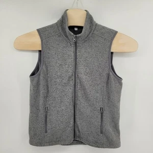 Southern Tide Fleece Vest Medium Gray Zip Up Pockets Stand Collar - Picture 1 of 6