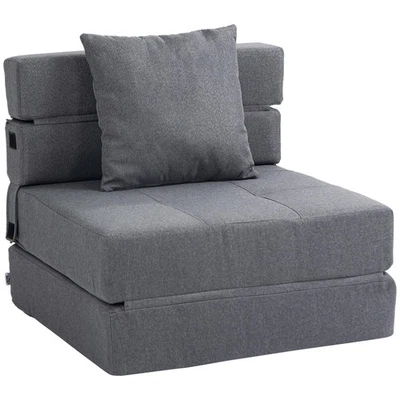 HOMCOM Divano Letto Futon Pieghevole 2 in 1 Convertibile con Cuscino Lavabile - Immagine 1 di 4