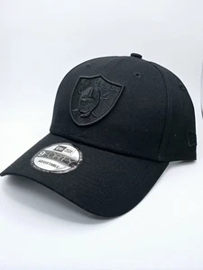 Las Vegas Oakland Raiders New Era 9Forty Black Adjustable Blackout Hat Cap - Picture 1 of 6