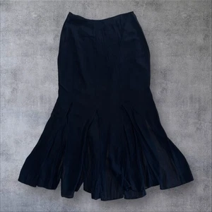 Maxi Falda Y2K Wallis Negra Panel Transparente Reino Unido 12 Noche Gótica Boho - Imagen 1 de 6