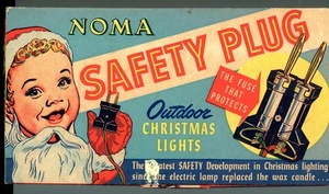 Noma Luces de Navidad Enchufe de Seguridad Caja de Colección Cadena Exterior Conjunto Original 7 Bombillas Lote - Imagen 1 de 18