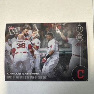 2016 Topps Now Carlos Santana lidera el noveno paseo solo impresión HR/269 - Imagen 1 de 2
