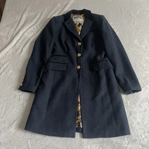 Abrigo Duquesa Militar Joules Para Mujer Talla 10 Azul Tweed Mezcla Lana Espiga - Imagen 1 de 20