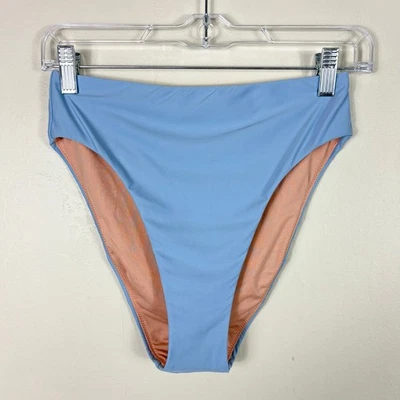 J. Crew High Rise High Cut Cheeky Coverage Bikini Bottom in Blue Mist - Image 1 of 4