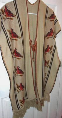 ¿PÁJARO SOBREVEST LARGO TEJIDO VINTAGE? FLOR? IMPRESIÓN Foto 1 de 4