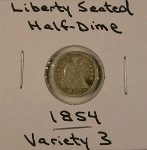 1854-P Frecce Moneta Argento Mezza Moneta "Libertà Seduta" alla Data **Buono** - Foto 1 di 2