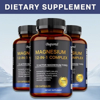 Magnesium 12-in-1 Complex - Glycinate, Citrate, Supports Sleep, Muscles, Nerves - Image 1 of 4