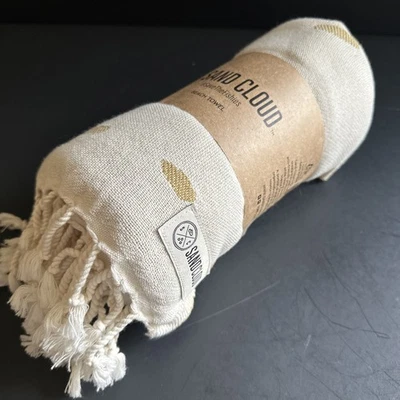 Toalla de playa Sand Cloud algodón orgánico turco 37”x67” amanecer natural ¡Nueva! Foto 1 de 4