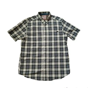 5.11 Tactical Shirt Mens Medium Green Gray Plaid Snap Up Logo Short Sleeve - Picture 1 of 16