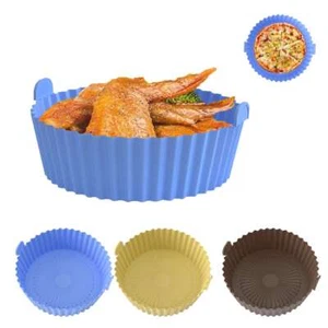Air Fryer Silicone Pot Air Fryer Basket Non-Stick Safe Reusable Oven Tray Round - Picture 1 of 14
