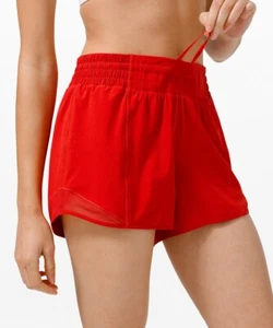 NEW LULULEMON Hotty Hot 4" Short HR 14 TALL Dark Red - Picture 1 of 5