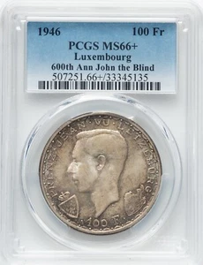 Luxembourg - 1946 "John the Blind" 100 Francs - PCGS MS66+ - TOP POP - FINEST - Picture 1 of 2