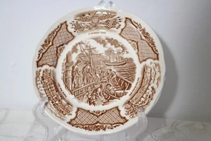 ALFRED MEAKIN ENGLAND FAIR WINDS BROWN 7" Bread & Butter Plates (Set of 3) - Picture 1 of 3