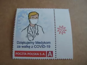 2020 Poland (Polska) Single Stamp on Salute to Doctors & Vaccination - Picture 1 of 2