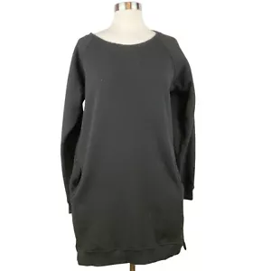 Z. AVENUE USA Damen schwarzes langes Sweatshirt Oberteil oder Kleid, Taschen Größe Medium - Bild 1 von 5