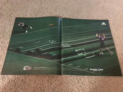 Vintage 2000 ADIDAS VISION Shoes Poster Print Ad PEYTON MANNING FINISH LINE RARE Cover