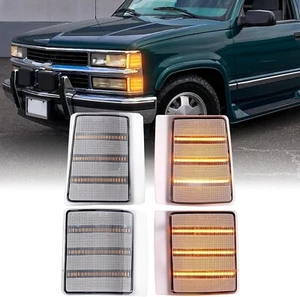 For 94-98 Chevy C/K 1500 2500 3500 Sequential LED Corner Side Marker Lights Lamp - Picture 1 of 7