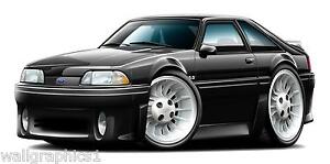 1987-93 Ford Mustang GT 5.0 Hatchback Fox Body Wall Graphic Decal Cling Stickers