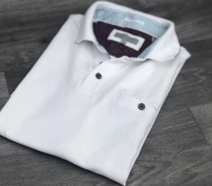 Ted Baker Polo Shirt Size 4 Large White Short Sleeve Top - Picture 1 of 9