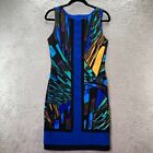 Frank Lyman Dress Women's Size 6 Multicolor Color Block Bodycon Fitted Striking