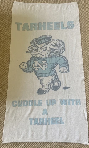 VTG 1980s UNC Tarheels NCAA National Basketball Champs Bath Beach Towel Cover