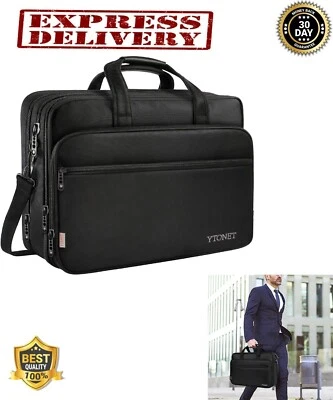 Laptop Bag 17 Inch Men Women Travel Briefcase Expandable Computer Bag Organizer - Image 1 of 4