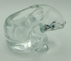Vintage Clear Glass Polar Bear Candle Holder Votive Tea Light - Picture 1 of 9