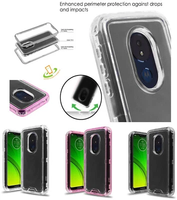 For LG Stylo 5 Hybrid Clear Rubber Gel TPU Shockproof Hard Bumper Case Cover - Image 1 of 4