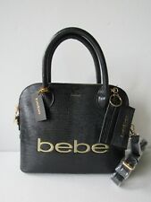 BEBE Logo Black Satchel Crossbody bag Purse With Card Case FREE SHIPPING