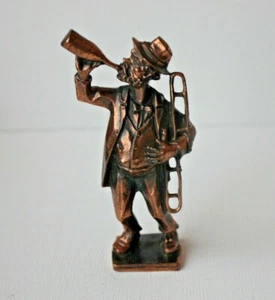 Trinker Musiker Figur Mann 550g Zinn mit Kupferschicht Skulptur Statue vintage - Picture 1 of 5