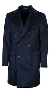 NATU' Cappotto UOMO doppio petto BLU 100% cachemire 211203NA2100 MADE IN ITALY - Imagen 1 de 5