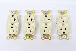 Set 4 - Hubbell HBL5362W Presa Duplex Avorio 20 Amp 125V - Foto 1 di 5
