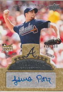 James Parr 2009 UD Ballpark Collection RC rookie auto autograph card 83 /500