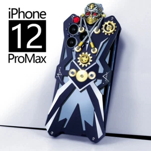 Funda iPhone 12 Pro Max Calavera Punk A prueba de golpes Metal Armadura Cubierta Aluminio Parachoques - Imagen 1 de 25