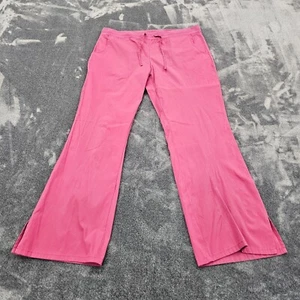 Nu Dimension Stretch Scrub Pants womens Large Pink pull on elastic drawstring - Picture 1 of 15
