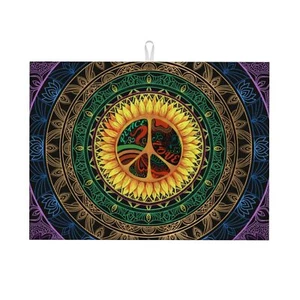 Peace Dish Drying Mat for Kitchen Counter Cute Kitchen Mat Microfiber Kitchen... - Picture 1 of 8