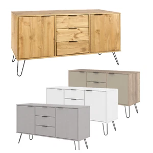 Sideboard with 2 Doors & 2 Drawers - Pine, Driftwood, Grey, White Storage Unit - Picture 1 of 27
