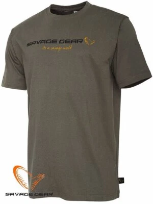 Savage Gear SG4 Fishing T-Shirt Angling Apparel Green Logo 2024 Model