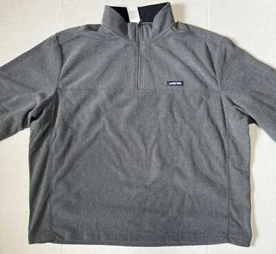 LAND END - мужчин Oeko-Tex 100 серый 1/4 молнии флисовый пуловер куртка - 3 X большой новый с ярлыками - Изображение 1 из 4