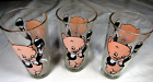 Lot Of 3 Porky Pig Drinking Glass  Warner Bros Pepsi Collector Series Vtg 1973(Z