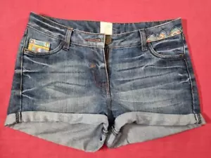GEORGE Women Mini Jeans Ladies Hot Pants Shorts Blue UK 8 EU 36 - Picture 1 of 13